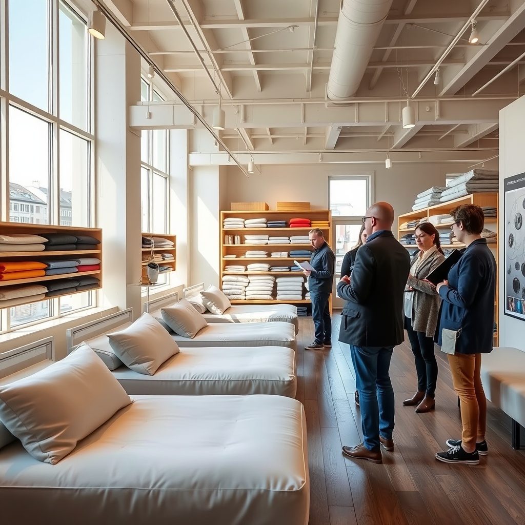 Cozy futon in a compact living space