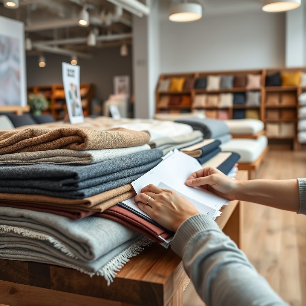 Diverse fabric choices displayed