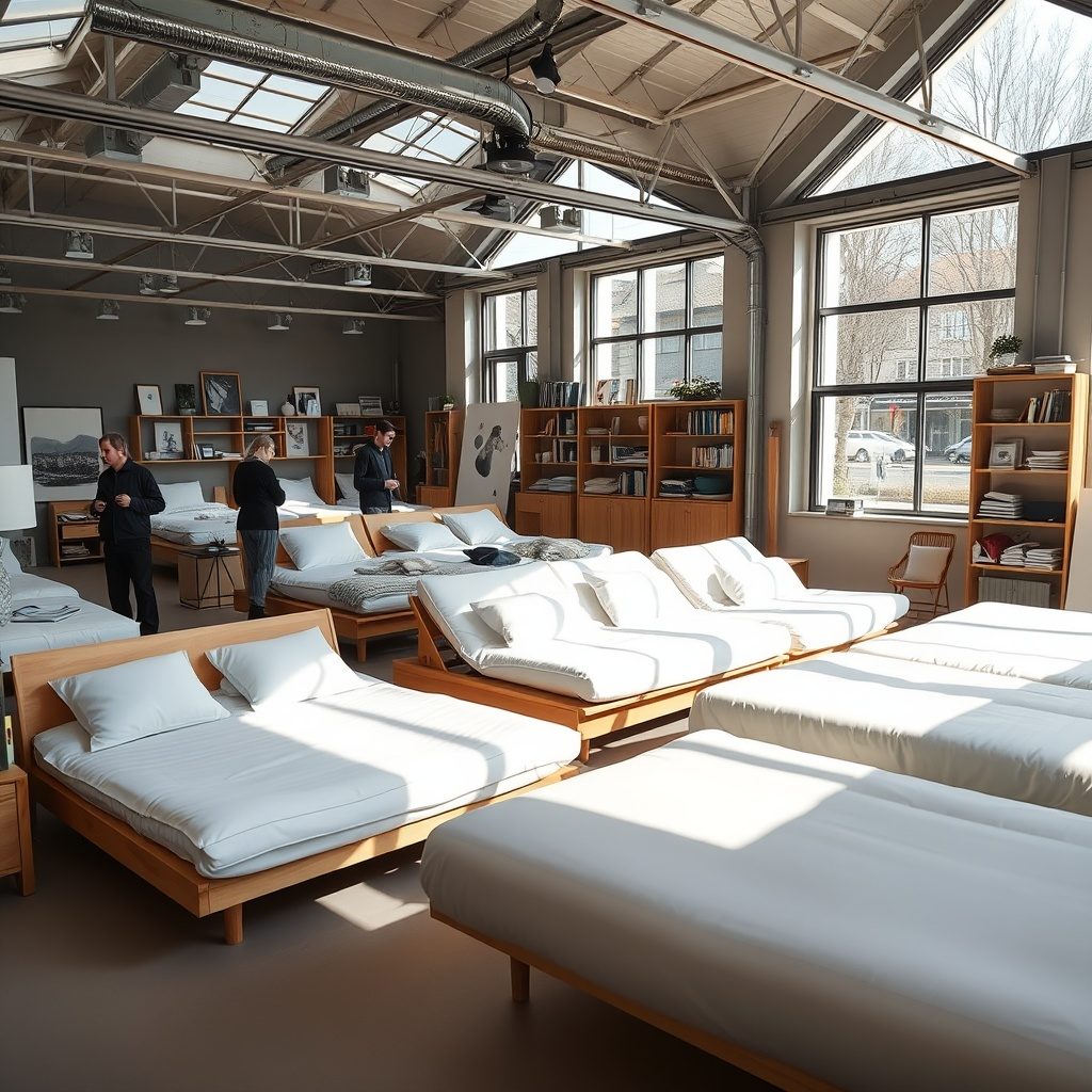 Futon bed in a modern living room